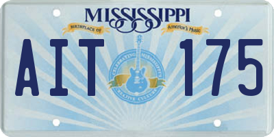 MS license plate AIT175
