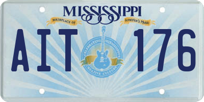 MS license plate AIT176