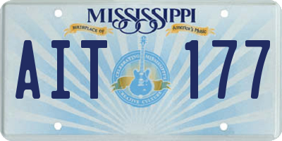 MS license plate AIT177