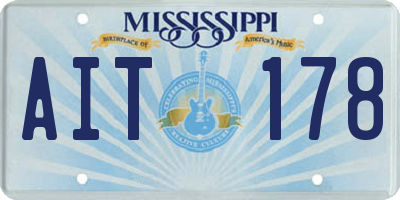 MS license plate AIT178