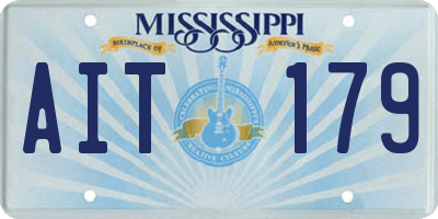 MS license plate AIT179