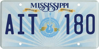 MS license plate AIT180