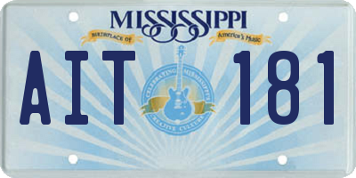MS license plate AIT181
