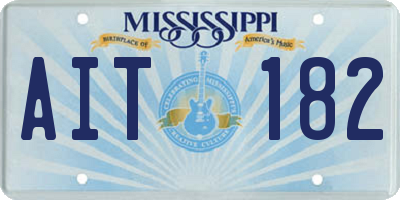 MS license plate AIT182