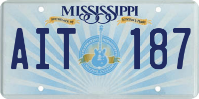 MS license plate AIT187