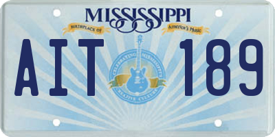 MS license plate AIT189
