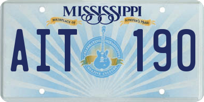 MS license plate AIT190