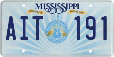 MS license plate AIT191
