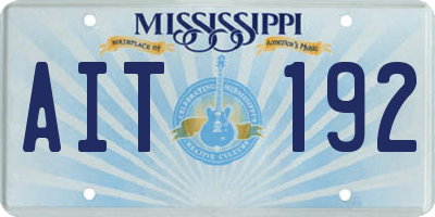 MS license plate AIT192