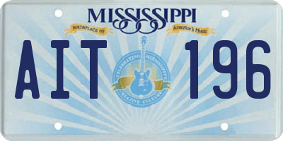 MS license plate AIT196
