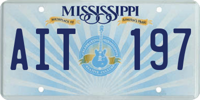 MS license plate AIT197