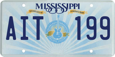 MS license plate AIT199