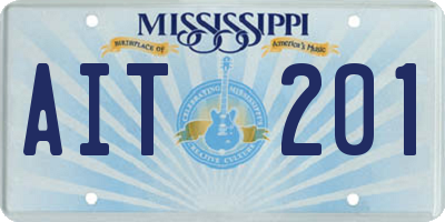 MS license plate AIT201
