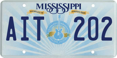 MS license plate AIT202