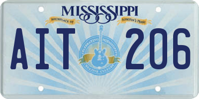 MS license plate AIT206