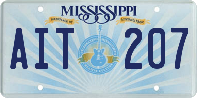 MS license plate AIT207