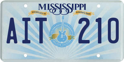 MS license plate AIT210