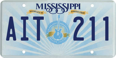 MS license plate AIT211