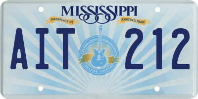 MS license plate AIT212