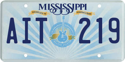 MS license plate AIT219