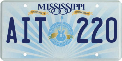 MS license plate AIT220