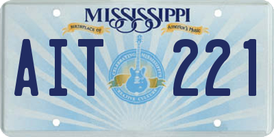 MS license plate AIT221