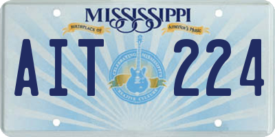 MS license plate AIT224