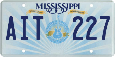 MS license plate AIT227