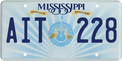 MS license plate AIT228