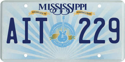 MS license plate AIT229