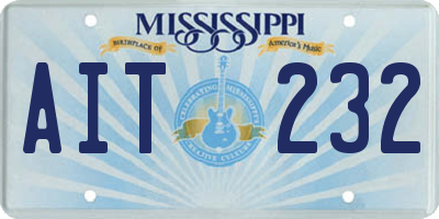MS license plate AIT232