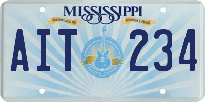 MS license plate AIT234