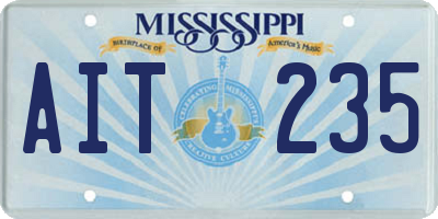 MS license plate AIT235