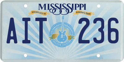 MS license plate AIT236