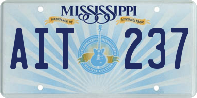 MS license plate AIT237