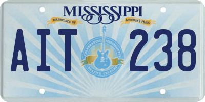 MS license plate AIT238