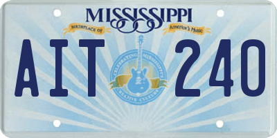 MS license plate AIT240