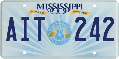 MS license plate AIT242