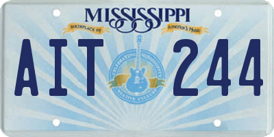 MS license plate AIT244