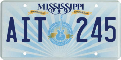 MS license plate AIT245