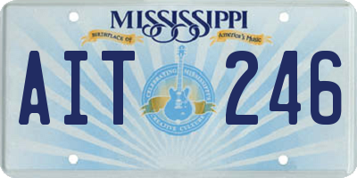 MS license plate AIT246