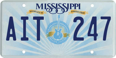 MS license plate AIT247