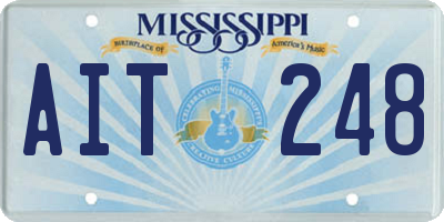 MS license plate AIT248