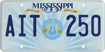 MS license plate AIT250