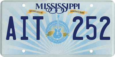 MS license plate AIT252