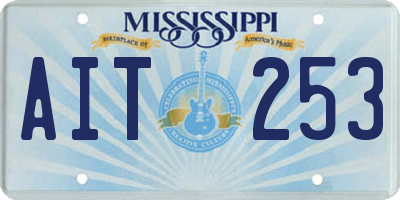 MS license plate AIT253