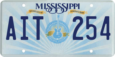 MS license plate AIT254
