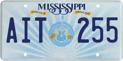 MS license plate AIT255