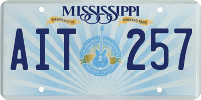MS license plate AIT257