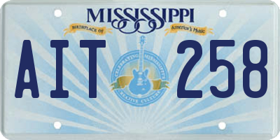 MS license plate AIT258